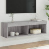 TV-Schrank mit LED-Leuchten Grau Sonoma 100x30x30 cm