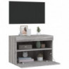 TV-Wandschrank mit LED-Leuchten Grau Sonoma 60x30x40 cm