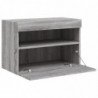 TV-Wandschrank mit LED-Leuchten Grau Sonoma 60x30x40 cm