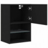 TV-Schrank mit LED-Leuchten Schwarz 40,5x30x60 cm