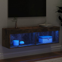 TV-Schrank mit LED-Leuchten Räuchereiche 100x30x30 cm