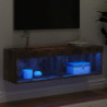 TV-Schrank mit LED-Leuchten Räuchereiche 100x30x30 cm