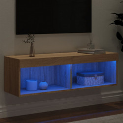 TV-Schrank mit LED-Leuchten Sonoma-Eiche 100x30x30 cm