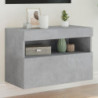 TV-Wandschrank mit LED-Leuchten Betongrau 60x30x40 cm