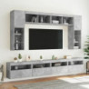 TV-Wandschrank mit LED-Leuchten Betongrau 60x30x40 cm