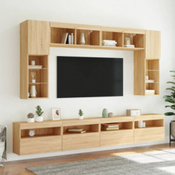 TV-Wandschrank mit LED-Leuchten Sonoma-Eiche 60x30x40 cm