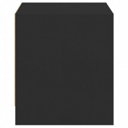 Nachttisch mit Glastür Schwarz 35x37x42 cm