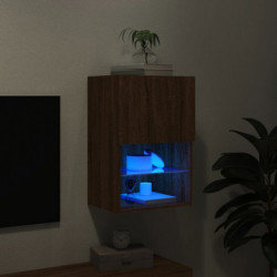TV-Schrank mit LED-Leuchten Braun Eichen-Optik 40,5x30x60 cm