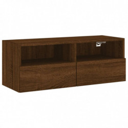 TV-Wandschrank Braun Eiche-Optik 80x30x30 cm Holzwerkstoff