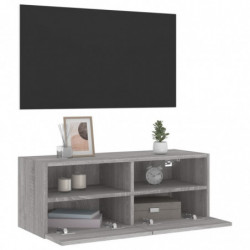 TV-Wandschrank Grau Sonoma 80x30x30 cm Holzwerkstoff