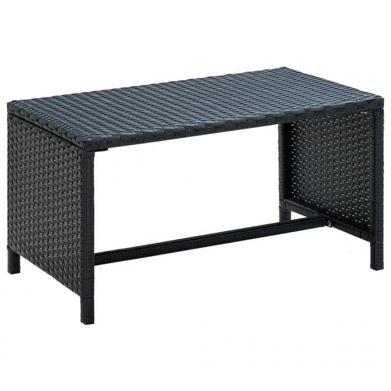 Couchtisch Schwarz 70×40×38 cm Poly Rattan