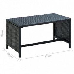 Couchtisch Schwarz 70×40×38 cm Poly Rattan