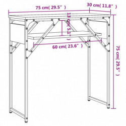 Konsolentisch mit Ablage Grau Sonoma 75x30x75cm Holzwerkstoff