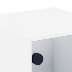 Nachttisch mit Glastür Weiß 35x37x35 cm