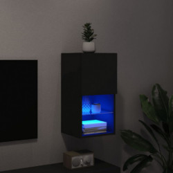 TV-Schrank mit LED-Leuchten Schwarz 30,5x30x60 cm