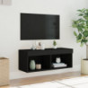 TV-Schrank mit LED-Leuchten Schwarz 80x30x30 cm