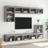 TV-Schrank mit LED-Leuchten Grau Sonoma 80x30x30 cm