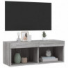 TV-Schrank mit LED-Leuchten Grau Sonoma 80x30x30 cm