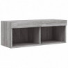 TV-Schrank mit LED-Leuchten Grau Sonoma 80x30x30 cm