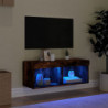 TV-Schrank mit LED-Leuchten Räuchereiche 80x30x30 cm