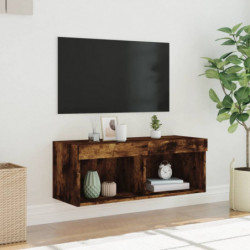TV-Schrank mit LED-Leuchten Räuchereiche 80x30x30 cm
