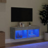 TV-Schrank mit LED-Leuchten Betongrau 80x30x30 cm