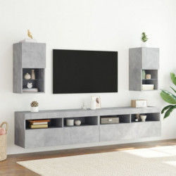 TV-Schrank mit LED-Leuchten Betongrau 30,5x30x60 cm