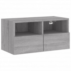 TV-Wandschrank Grau Sonoma 60x30x30 cm Holzwerkstoff