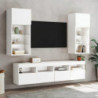 TV-Wandschrank mit LED-Leuchten Weiß 40x30x40 cm