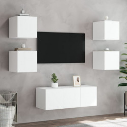 TV-Wandschrank mit LED-Leuchten Weiß 30,5x35x30 cm