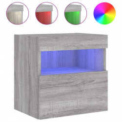 TV-Wandschrank mit LED-Leuchten Grau Sonoma 40x30x40 cm