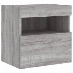 TV-Wandschrank mit LED-Leuchten Grau Sonoma 40x30x40 cm