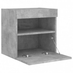 TV-Wandschrank mit LED-Leuchten Betongrau 40x30x40 cm