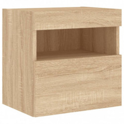 TV-Wandschrank mit LED-Leuchten Sonoma-Eiche 40x30x40 cm