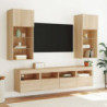 TV-Wandschrank mit LED-Leuchten Sonoma-Eiche 40x30x40 cm