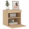 TV-Wandschrank mit LED-Leuchten Sonoma-Eiche 40x30x40 cm