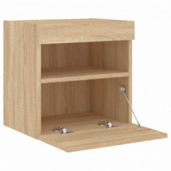 TV-Wandschrank mit LED-Leuchten Sonoma-Eiche 40x30x40 cm