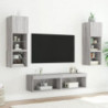TV-Schrank mit LED-Leuchten Grau Sonoma 60x30x30 cm