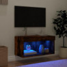 TV-Schrank mit LED-Leuchten Räuchereiche 60x30x30 cm