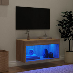 TV-Schrank mit LED-Leuchten Sonoma-Eiche 60x30x30 cm