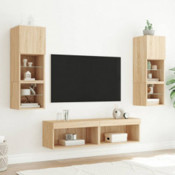 TV-Schrank mit LED-Leuchten Sonoma-Eiche 60x30x30 cm