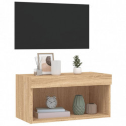 TV-Schrank mit LED-Leuchten Sonoma-Eiche 60x30x30 cm