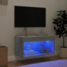 TV-Schrank mit LED-Leuchten Betongrau 60x30x30 cm