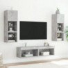 TV-Schrank mit LED-Leuchten Betongrau 60x30x30 cm