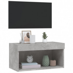 TV-Schrank mit LED-Leuchten Betongrau 60x30x30 cm