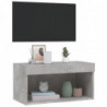 TV-Schrank mit LED-Leuchten Betongrau 60x30x30 cm