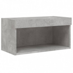 TV-Schrank mit LED-Leuchten Betongrau 60x30x30 cm