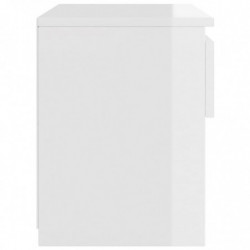 Nachttisch Hochglanz-Weiß 40x30x39 cm Holzwerkstoff