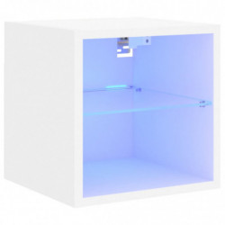TV-Wandschrank mit LED-Leuchten Weiß 30x28,5x30 cm