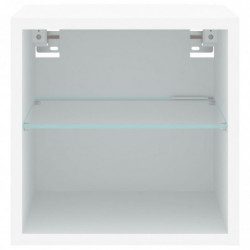 TV-Wandschrank mit LED-Leuchten Weiß 30x28,5x30 cm